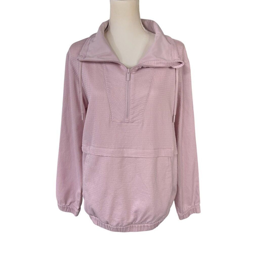 Lululemon Seersucker Pack Light Half Zip Pullover Jacket Porcelain Pink Size 8